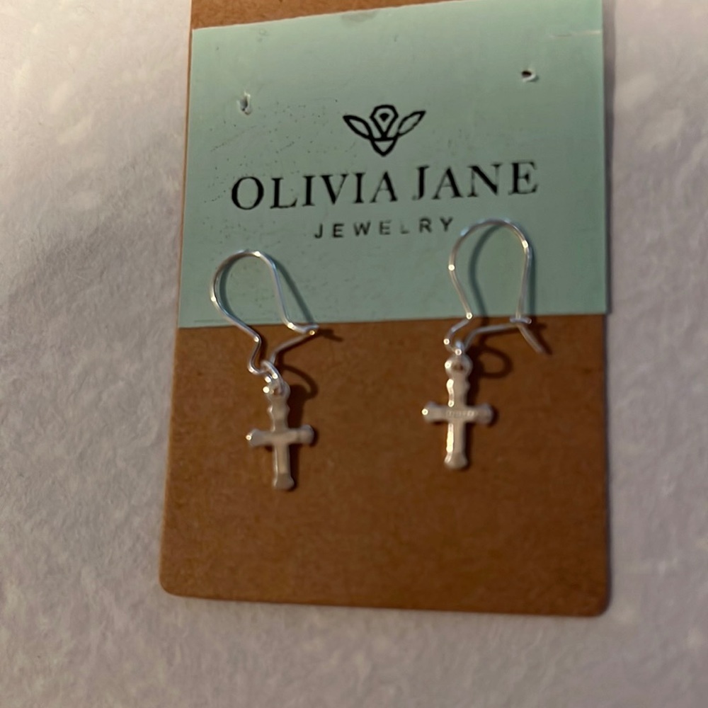 Sterling silver cross earrings —NWT